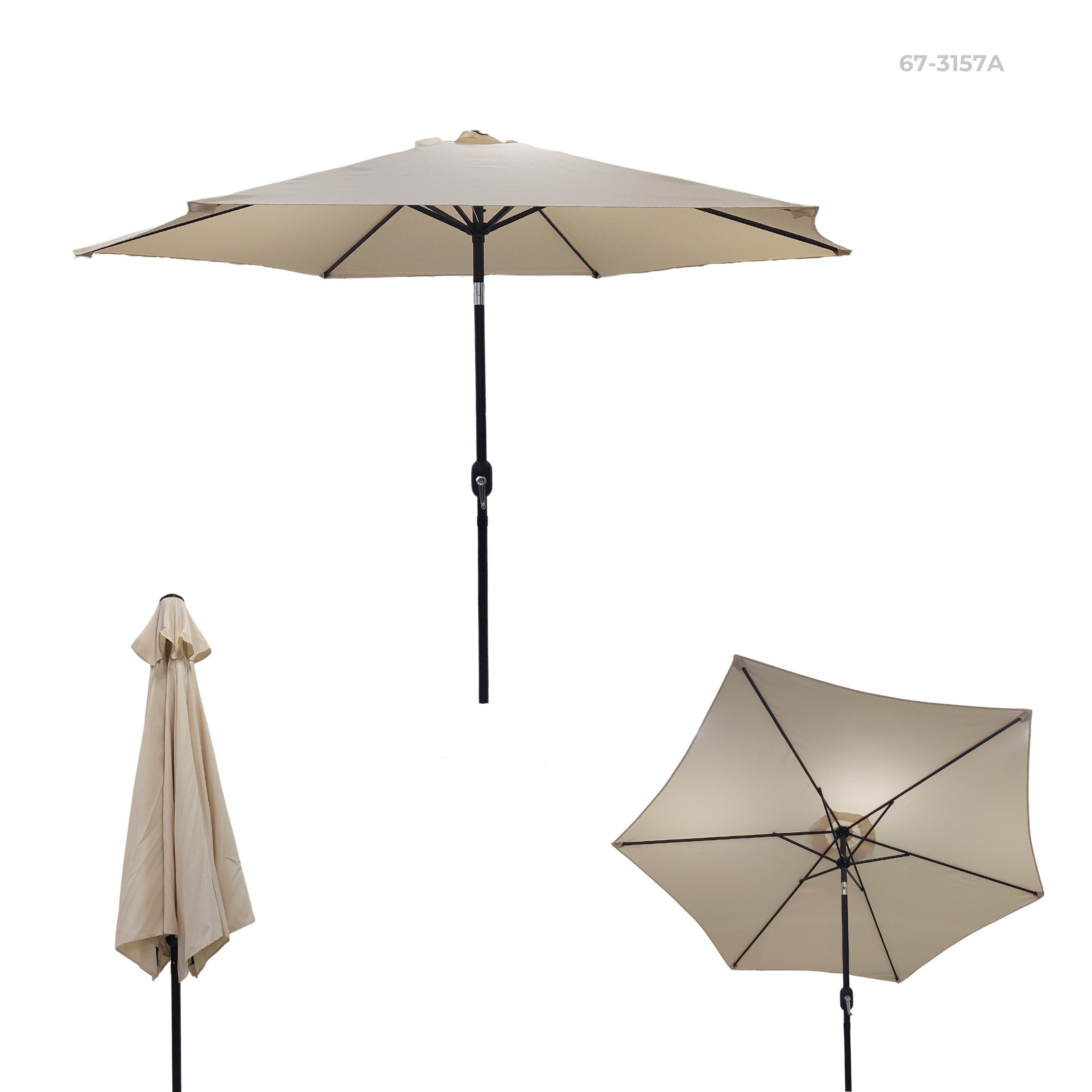SOMBRILLA DE PLAYA 2.5M X 2.2M KHAKI