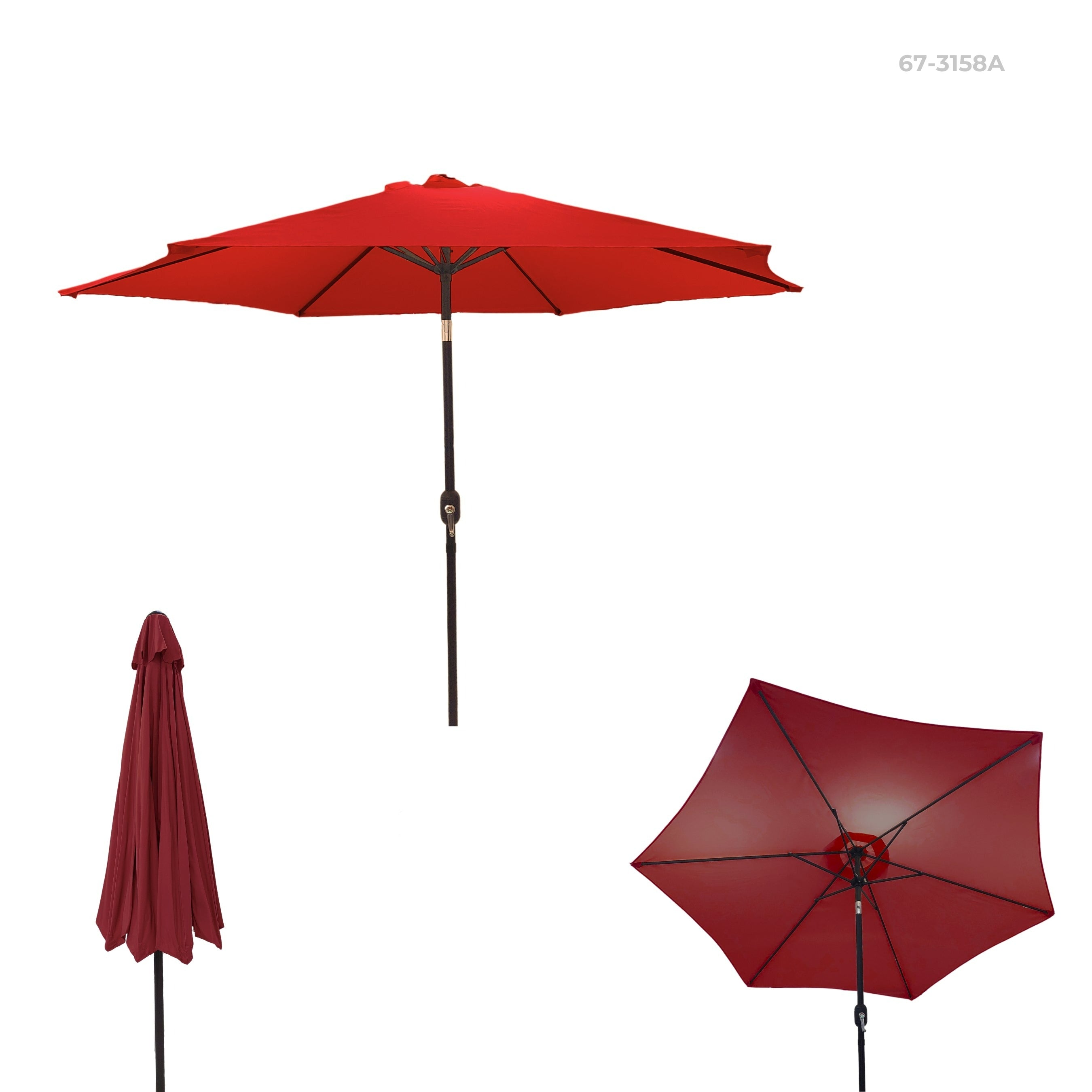 SOMBRILLA DE PLAYA 2.5M X 2.2M ROJA