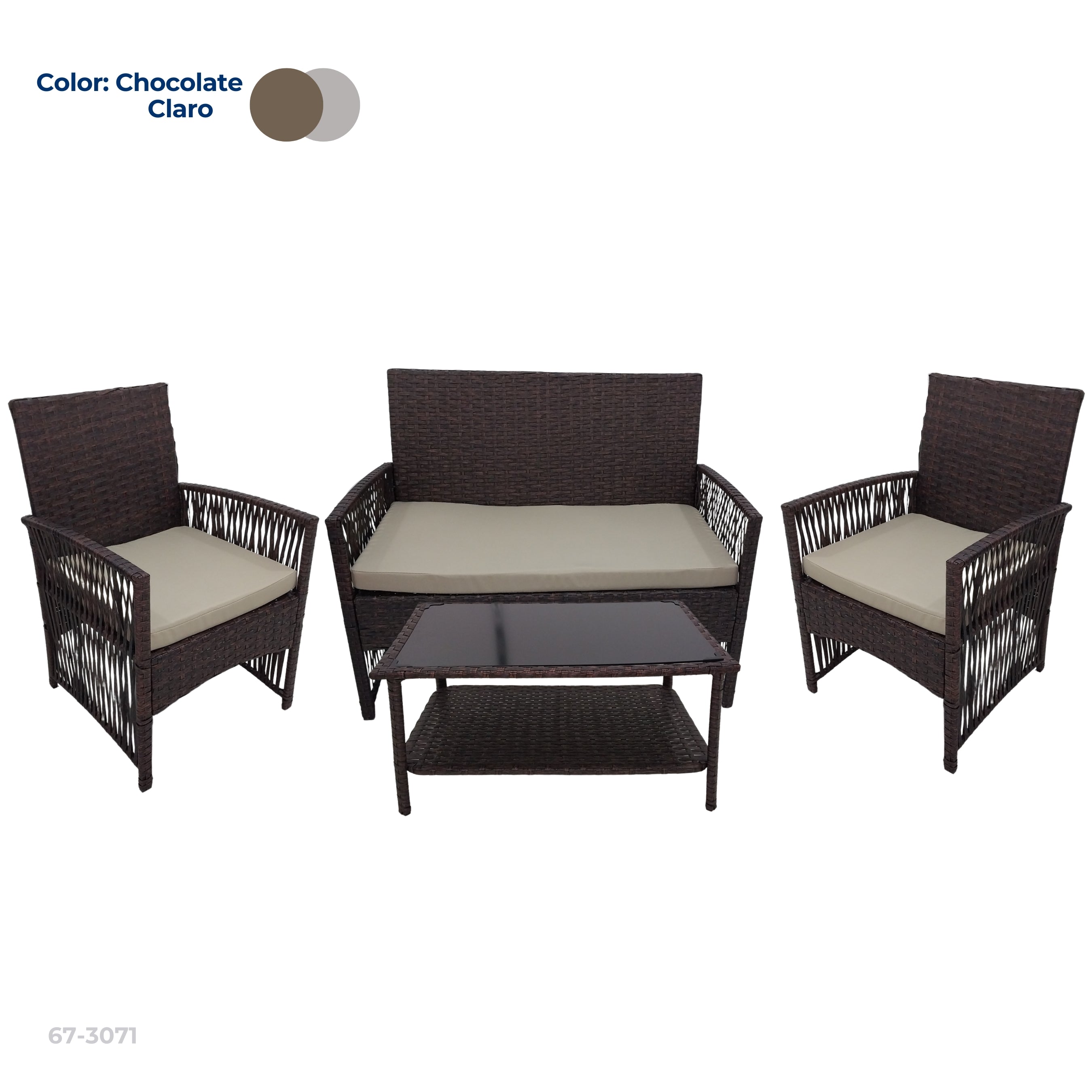 CHOCOLATE 4-PIECE SOFA SET / 67-3071