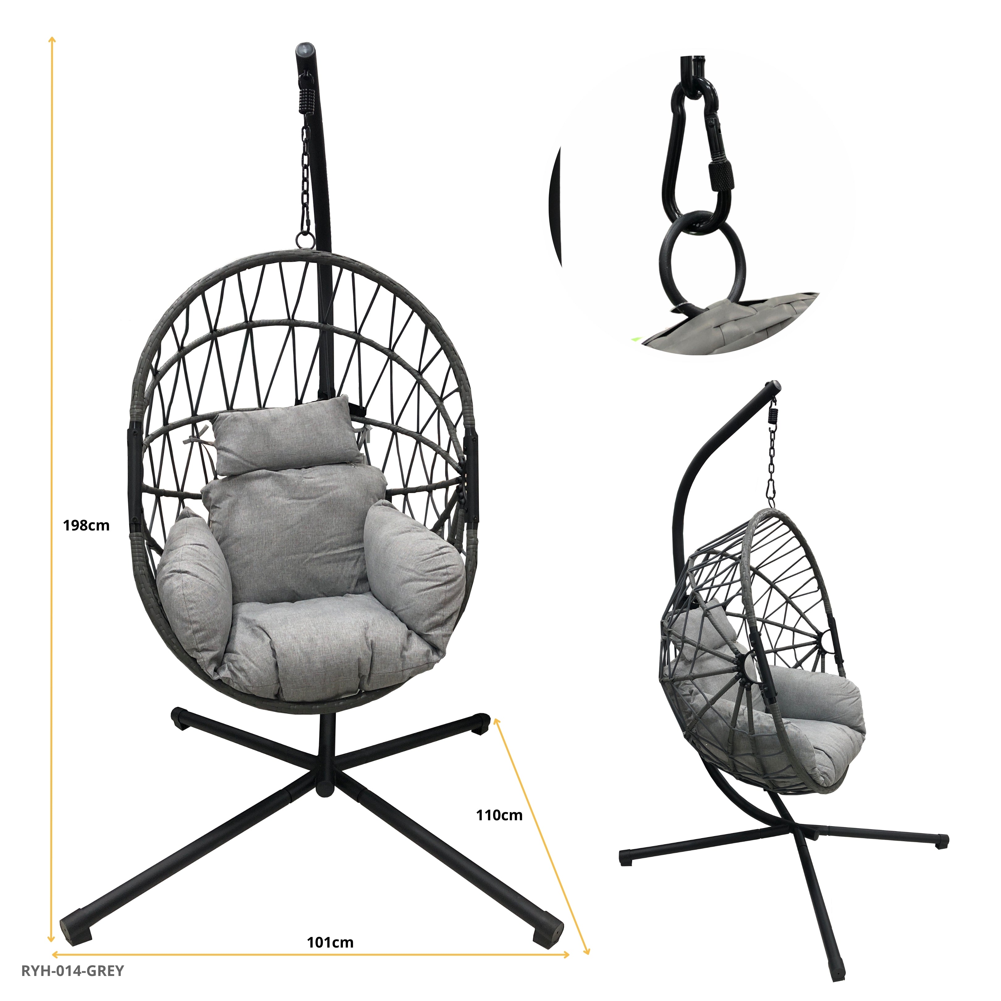 SILLA COLUMPIO OVALADO GRIS