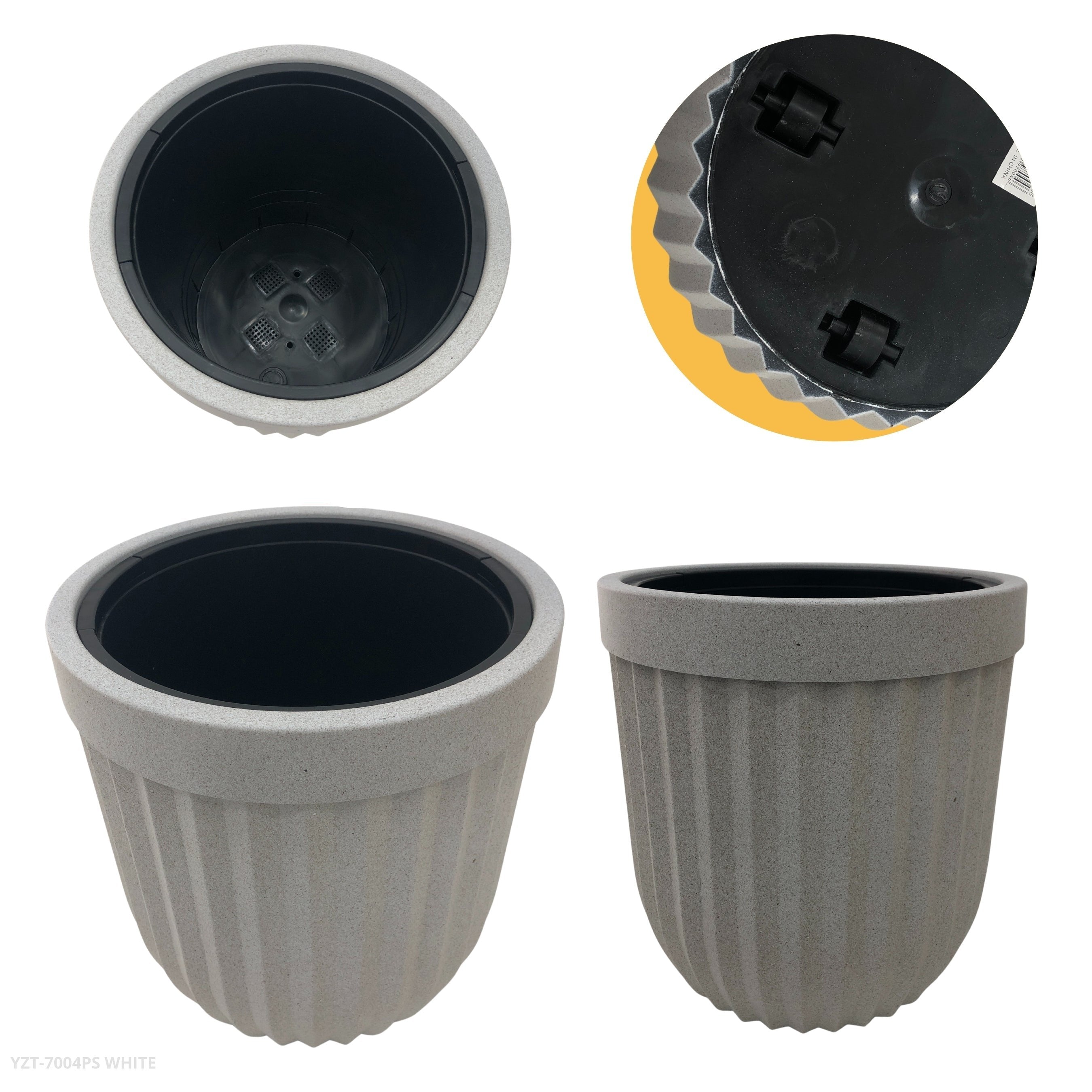WHITE PLANTER 35*37CM / PLANTER21
